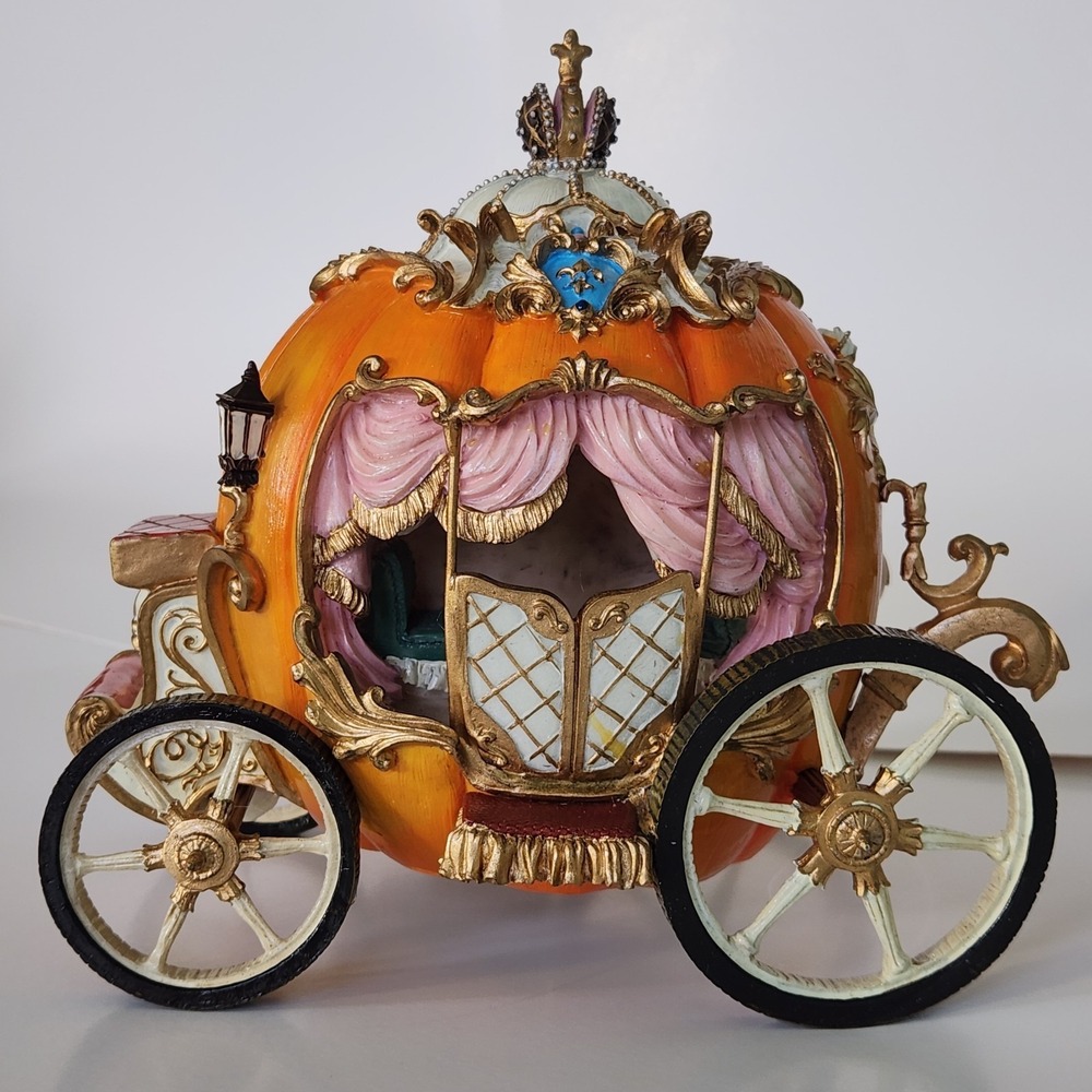 Fitz & Floyd Cinderella Musical Carriage Figurine Pumpkin Coach Swan Lake w/ Box - Picture 13 of 14